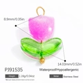 Tulpenanhänger aus vergoldetem Edelstahl in Rosa für DIY-Halsketten und Schmuckbau - Edelstahl Tulpen Anhänger (PJ91535)