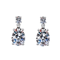 Silver pear-cut teardrop earrings with sparkling cubic zirconia on a white background - TED335-Pear Cut Teardrop Drop