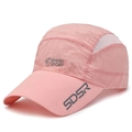 Pink breathable quick-dry sports sun hat with mesh side panels and SDSR branding - Adjustable / Pink