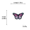 Pink and purple gradient butterfly embroidery patch with black edges, 4.4x2.5cm size - Small / With Adhesive / Pink