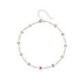 Golden pearl necklace with colorful butterfly pendants and adjustable lobster clasp - 11# Gold Simple Pearl Butterfly Necklace