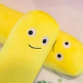 Cute yellow plush french fry pillow with embroidered smiling face and soft texture - 40 cm / Single Fry