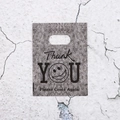 Grey textured gift bag with black Thank You print and smiley face for boutiques - Gray Smiley Thank You Style (9) / 95 Pieces/Pack