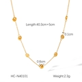 Detailansicht der 18K goldgehämmerten Scheibenkette mit Maßen und Gewichtsangaben - Goldener gehämmerter runder Scheibenstil (HC-N40101)