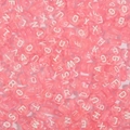 Pink transparent acrylic letter beads with white alphabets for DIY jewelry making - Transparent Pink with White Letters