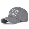Casquette de baseball vintage en coton lavé gris avec broderie NYC urban 1986 blanche - Gris / Réglable