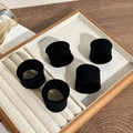 Pack of 5 high elasticity black velvet hair ties displayed in a premium jewelry tray - Five-Piece Set / 4# Black