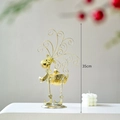 Christmas reindeer table decor in mottled gold iron finish with curly antlers, 35cm height - Christmas Reindeer A