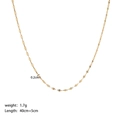 Golden titanium cuban link chain necklace with 0.2cm width and 40+5cm adjustable length - Thin Lip Chain Style (YYN023058)