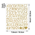 1 inch gold glitter alphabet stickers with uppercase lowercase letters and numbers - Gold