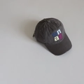 Children's dark grey distressed baseball cap with colorful letter embroidery in retro style - Kids Size / Gray