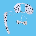 Dalmatian costume set with plush ears headband, spotted bowtie and matching tail - Spotted Long Ear 3-Piece Set