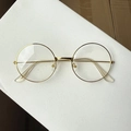 Vintage round gold metal frame sunglasses with ocean style clear lenses for fashion wear - Gold Frame Clear Lens (Clear Tips)