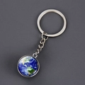 Luminous Earth planet keychain with silver metal chain and blue globe pendant - Standard Spec / Earth