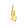 Cute gold-plated fox pendant accessory for necklaces featuring a polished finish - 925 Silver / 18K Gold-Fox