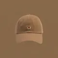 Casquette de baseball en coton marron style vintage avec broderie de chien Corgi - 54-62cm Réglable / Kaki