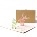 3D butterfly greeting card with laser-cut hollow design and kraft paper envelope - Two Butterflies