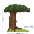 Panda-Schaukel Baumfigur in Braun und Grün, Abmessungen 9cm x 9cm - Simulation Baum Schmuckständer Set