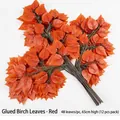 Artificial red birch leaf branches with 48 leaves for wedding and event landscape decor - Red Glue-coated Birch Leaf