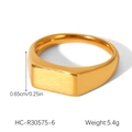 Macro shot of 18k gold plated stainless steel geometric square ring with 0.65cm band - Narrow Square Style (HC-R30575) / US 6