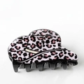Pinza per capelli con stampa leopardata rosa e nera dal design creativo a forma di cappello - Leopardo Rosa Nero B