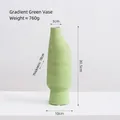 Jarrón de cerámica verde claro cepillado con textura en espiral y altura 30,5 cm - 084 Verde Degradado - Verde Tierno