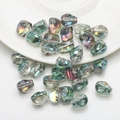 8x10mm skull crystal loose beads with iridescent AB rainbow coating for DIY jewelry - Rose Red Green
