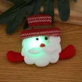 Luminous plush Santa Claus brooch with red green knitted hat and green LED glowing effect - Luminous Santa Claus with Hands