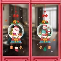 Christmas Santa and Snowman window decals for glass doors in festive red and white - Santa Claus and Snowman / 45*60cm