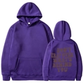 Felpa con cappuccio oversize viola scuro in pile con stampa di lettere e tasca a marsupio - Taglia S / Viola