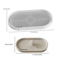 Oval silicone mold and finished epoxy resin tray with detailed dimensions 17.6x9.2cm - Oval Tray - Large (Thin)