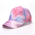 Gorra de béisbol con degradado tie-dye rosa y azul y visera curva para sol - Ajustable / Tie-Dye Rosa Púrpura Azul