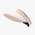 Visera plegable de seda de hielo rosa melocotón con borde negro y logotipo para mujer - Rosa