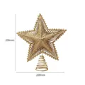 Puntale per albero di natale a stella cava con paillettes d'oro e base a molla - Oro