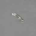 G23 titanium curved barbell piercing with opal accent and white marquise drop pendant - Gauge-Length: 1.2x8 / Round-AB Zirconia