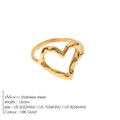 Minimalistischer eManco Ring aus 18 Karat vergoldetem Edelstahl mit Herzform-Design - US 6 / Hohles Herz-Stil (TR18902) / 18K-Gold