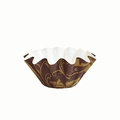 Pirottini per cupcake marroni con motivi floreali dorati e interno bianco antigrasso - 50 Pezzi / Caffè Stampe