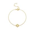 Elegante bracciale in argento S925 dorato con ciondolo a stella esagonale e zirconi - Argento 925 / Oro 18K