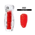 Sparkling red nail art glitter powder 08# in a jar with swatch effect on white background - 08# Big Red