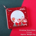Christmas bear mini notebook with 7x7cm square loose-leaf card and red cartoon cover - Christmas Crystal Ball Ring Notebook