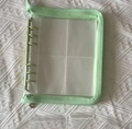 Portable jewelry storage book with light green fabric trim and zip closure - Green Zipper Album Only (No Bags)
