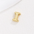 Close-up of polished gold-plated letter I charm for 10mm DIY charm bracelets - Letter I / Gold