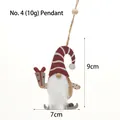 Wooden Christmas gnome pendant with plush beard and skis for holiday tree decoration - Hanging Ornament No. 4