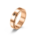 Anello rotante in oro rosa con motivo a croce nera e finitura in metallo lucido - 5# / Oro rosa