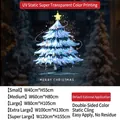 Blue UV Christmas tree static window sticker in five sizes for festive glass decor - Blue Christmas Tree (Static Cling) / Small (40*55CM)