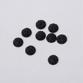 Detailed view of nine 12mm black round resin druzy stones for jewelry making - 12mm / Black (12)