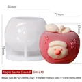 Weihnachtsmann Apfel Silikonform mit fertiger roter Reliefkerze für DIY Weihnachtsgeschenke - Apfel Weihnachtsmann B SW-248