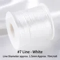 White 1.5mm braided cord for DIY jewelry, 70m roll of handmade nylon thread - Off-White