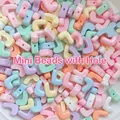 Mini macaron colored resin letter L beads with side holes for DIY jewelry making - Letter L / 1 Piece