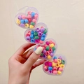 Scatole a forma di cuore con mollette per capelli colorate ed elastici in colori macaron - 6# 100 Pezzi Fermagli a Scatto